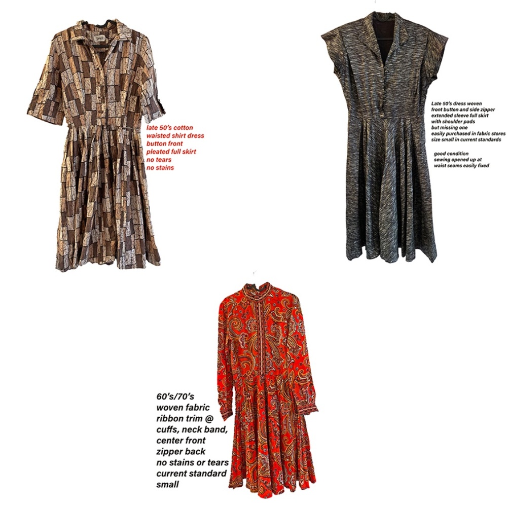 1950’s vintage dresses rare find in cotton/ knit. Waisted with full skirt-s SALE